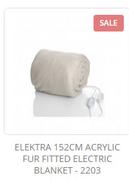 Elektra 152Cm Acrylic Fur Fitted Electric Blanket 2203