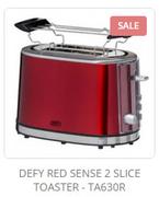 Defy Red Sense 2 Slice Toaster TA630R
