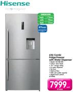 Hisense 610L Combi Fridge/Freezer With Water Dispenser H610BI-WD-Each