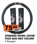 Steering Wheel Cover Plus Seat Belt Holder