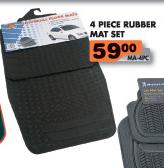 4 Piece Rubber Mat Set 