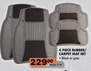Rubber/Carpet Mat Set-4Pcs