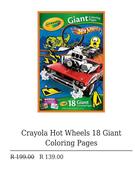 Crayola Hot Wheels 18 Giant Coloring Pages