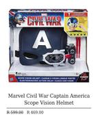 Marvel Civil War Captain America Scope Vision Helmet