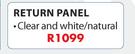 Origin Shower Door Return Panel(Clear & White/Natural)-900 x 1800mm
