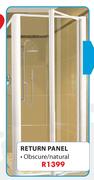 Origin Shower Door Return Panel(Obscure/Natural)-900 x 1800mm