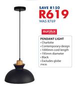 Eurolux Pendant Light P982B