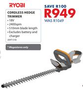 Ryobi Cordless Hedge Trimmer
