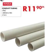 Eurolux PVC Conduit Tubing 20mm x 4m-Each