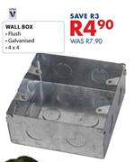 Flush Galvanised Wall Box 4 x 4