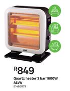 Alva 1600W 2 Bar Quartz Heater