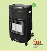 Alva Black 3 Panel Gas Heater
