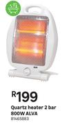Alva 800W 2 Bar Quartz Heater