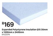 Expanded Polystyrene Insulation Q15 30mm x 1200mm x 2400mm