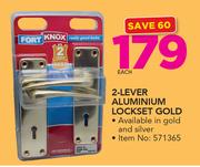Fort Knox 2 Lever Aluminium Lockset Gold-Each