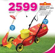 Wolf Garden 1500W Lawn-Mower Plus 750W Trimmer-Per Set