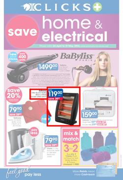 Clicks : Home & Electrical (24 Apr - 21 May 2014), page 1