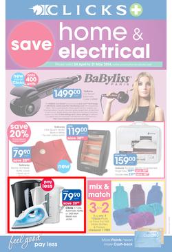 Clicks : Home & Electrical (24 Apr - 21 May 2014), page 1