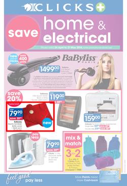 Clicks : Home & Electrical (24 Apr - 21 May 2014), page 1