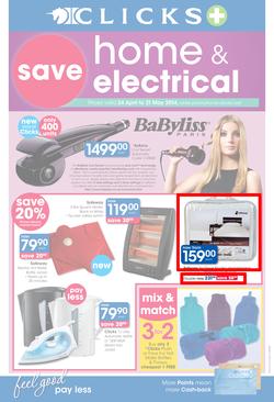 Clicks : Home & Electrical (24 Apr - 21 May 2014), page 1