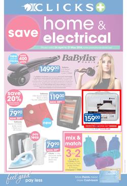 Clicks : Home & Electrical (24 Apr - 21 May 2014), page 1