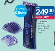 BaByliss Wtech Rechargeable Beard & Hair Trimmer(T101A)-Per Kit