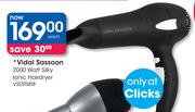 Vidal Sassoon 2000Watt Silky Ionic Hairdryer VSDR5818