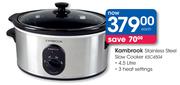 Kambrook Stainless Steel Slow Cooker KSC4504-4.5Ltr