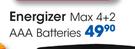 Energizer Max 4+2 AAA Batteries