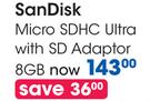 Sandisk Micro SDHC Ultra With SD Adaptor 8GB