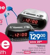 Safeway Alarm Clock Radio In Black Or Silver SCR111 Or SCR112