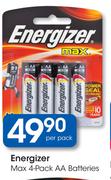 Energizer Max 4-Pack AA  Battteries-Per Pack