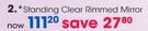 Clicks Standing Clear Rimmed Mirror