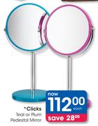 Clicks Teal Or Plum Pedestal Mirror-Each