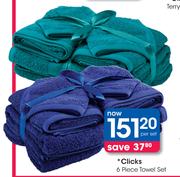 Clicks 6 Piece Towel Set-Per Set