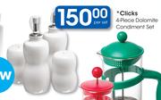 Clicks 4-Piece Dolomite Condiment Set-Per Set