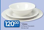 Clicks 12-Piece Porcelain Dinner Set-Per Set