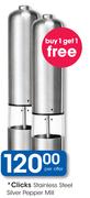 Clicks Stainless Steel Silver Pepper Mill-Per Offer