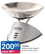 Clicks Stainless Steel Digital Kitchen Retro Scale