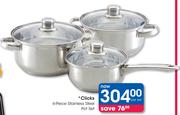 Clicks 6-Piece Stainless Steel Pot Set-Per Set