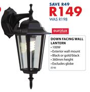 Eurolux Down Facing Wall Lantern