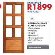 Swartland Horizontal Slats Glass Top Door (813 x 2032mm)