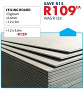 Ceiling Board 1.2 x 3.6m.-Each