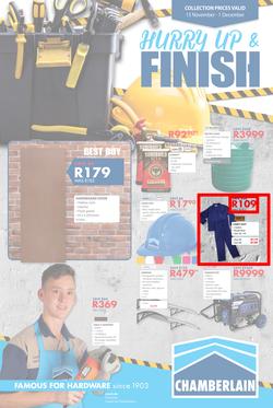 Chamberlains : Hurry Up And Finish (15 Nov - 1 Dec 2019), page 1