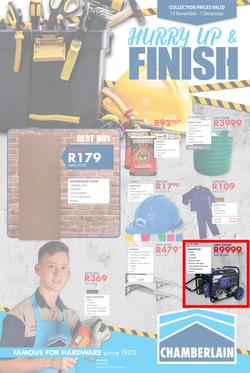 Chamberlains : Hurry Up And Finish (15 Nov - 1 Dec 2019), page 1