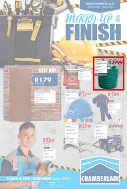Chamberlains : Hurry Up And Finish (15 Nov - 1 Dec 2019), page 1