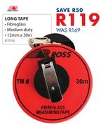 Ross Tools Long Tape-12mm x 30m 