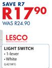Lesco Light Switch White 1 Lever 