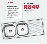 Cam Drop In Sink-1200 x 480mm