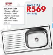 Cam Drop In Sink-915 x 460mm